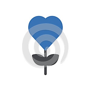 Growth vector glyph colour icon