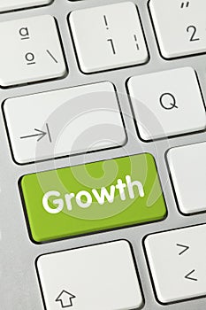 Growth - Inscription on Green Keyboard Key