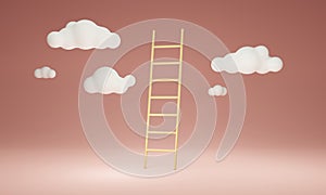 Growth ladder concept, 3D illustration symbolizing the climb to success