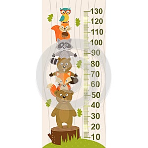 Growth measure with forest animal photo