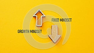 Growth Mindset or Fixed Mindset are shown using the text