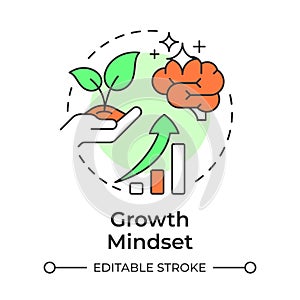 Growth mindset multi color concept icon