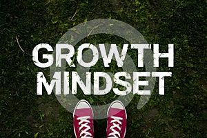 Growth mindset person faces challenge, seeing opportunity for development