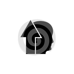 Growth Mindset, Potential Development, Leadership Education. Flat Vector Icon illustration. Simple black symbol on white