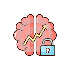 Growth mindset RGB color icon