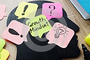 Growth Mindset written on a memo stick photo