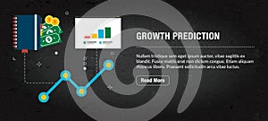 Growth prediction concept banner for internet