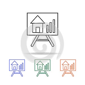 Growth of real estate prices icon. Elements of real estate in multi colored icons. Premium quality graphic design icon. Simple