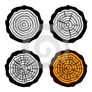 Growth rings tree trunk symbols