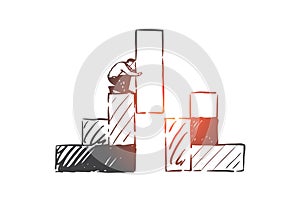 Growth, strategy, success concept sketch. Hand drawn isolated vector