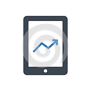 Growth vector glyph colour icon