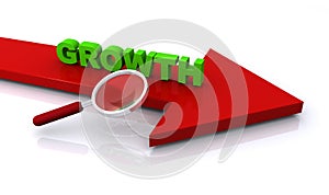 growth word on arrow and white