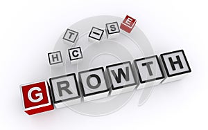 growth word block on white