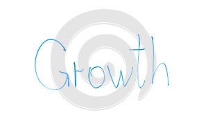 Growth word written on glass, increasing of percentage or shares rate, income