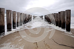 Groyne at the beach photo