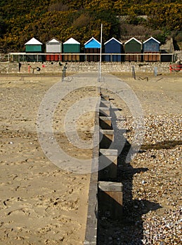 Groyne and beach huts