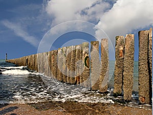 Groynes on beach