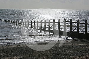 Groynes on Dawlish Warren Beach, Devon