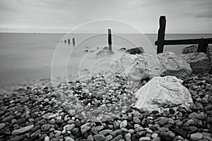 Groynes and Rocks Seascape