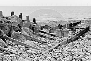 Groynes and Rocks Seascape photo