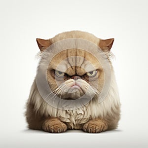 Grumpy Cat With Furry Expression In Mike Campau Style