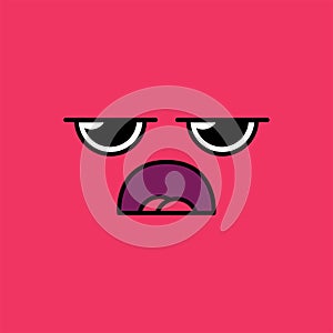 Grumpy, frown emoji vector illustration