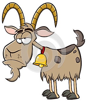 Grumpy Goat Cartoon Mascot Character