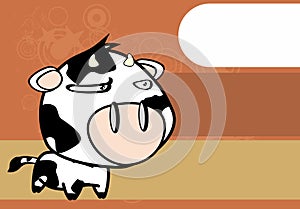 Grumpy Little big head cow expression background