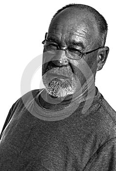 A grumpy middle aged man