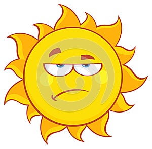 Grumpy Sun Cartoon Mascot Character