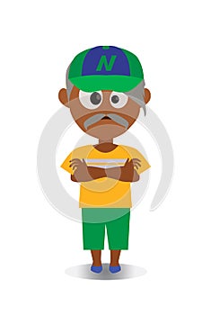 Grumpy and Unhappy, Surprised Avatar of Cartoon Character in Flat Vector