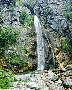 Grunas waterfall in Thethi Albania