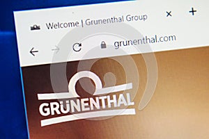 Grunenthal Web Site. Selective focus.