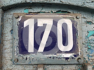 Grunge 170 house number plate
