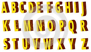 Grunge 3-D Alphabet Set