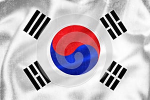 Grunge 3D illustration of South Korea flag