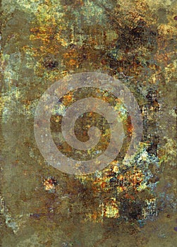 Grunge abstract textured mixed media collage, art