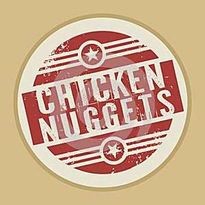 Grunge abstract vintage stamp with text Chicken Nuggets photo