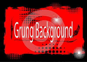 The grunge abstract was made with a red brush on a black background.