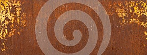 Grunge aged weathered rustic rusty orange brown metal corten steel wall texture background, textured pattern