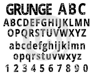 Grunge Alphabet and Numeral Font