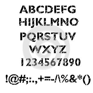Grunge alphabet set