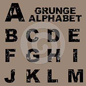 Grunge alphabet set [A-M]