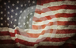 Grunge American flag photo