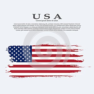 Grunge American flag.Vector flag of USA.