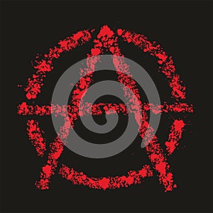 Grunge anarchy symbol , vector illustration