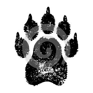 Grunge Animal paw print icon symbol