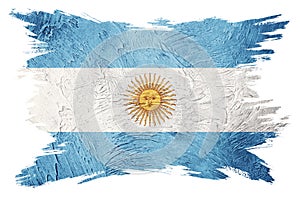 Grunge Argentina flag. Argentina flag with grunge texture. Brush stroke