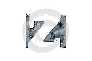 Grunge art wall texture letter Z, isolated design element, industrial surface, urban alphabet