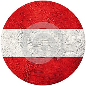 Grunge Austria flag. Austria button flag Isolated on white background